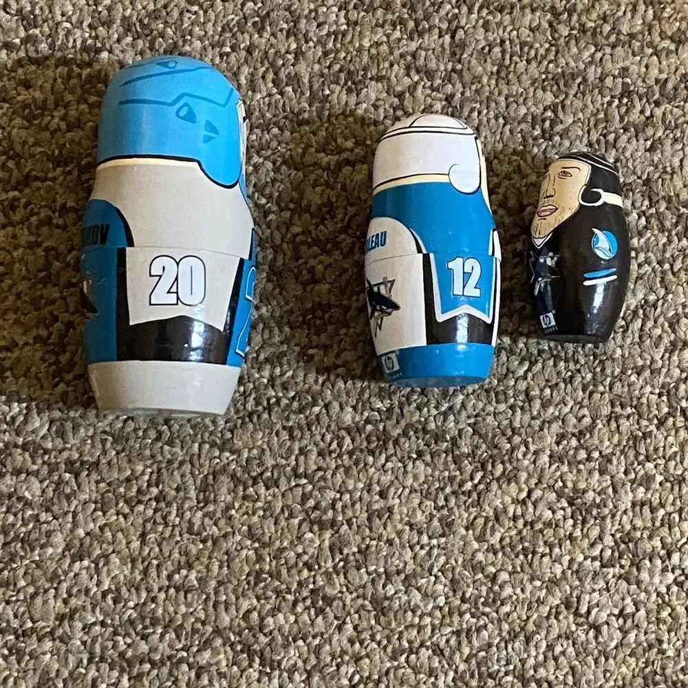 VTA, San Jose HP Blue, Black & White Hockey Nesting Doll Wall Art
